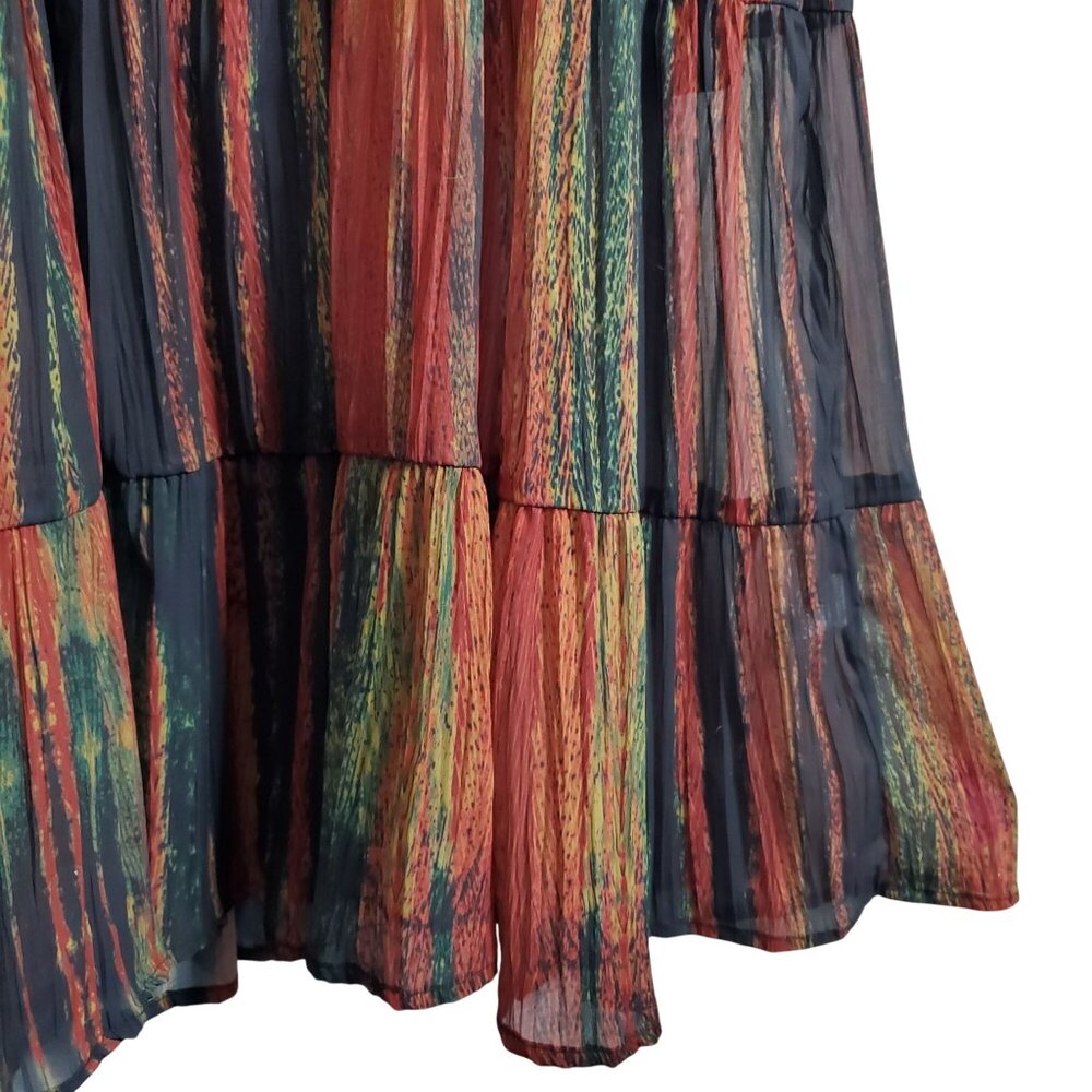 Love Kyla Size L Dress Maxi Flowy Boho Chic Tassel Tiered Long Sleeve - Picture 11 of 16